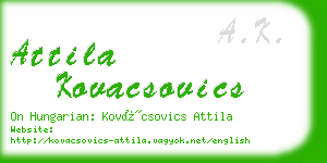 attila kovacsovics business card